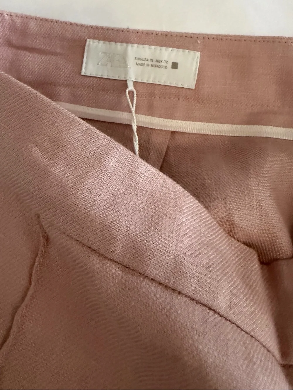 Zara 100% Linen Straight Leg Pants